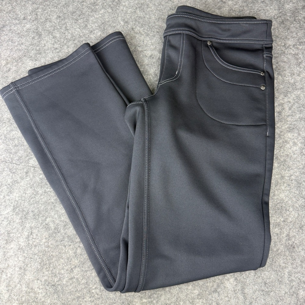 Athleta Polartec Power Stretch Fleece Lined Pants Gray Straight Leg Womens M